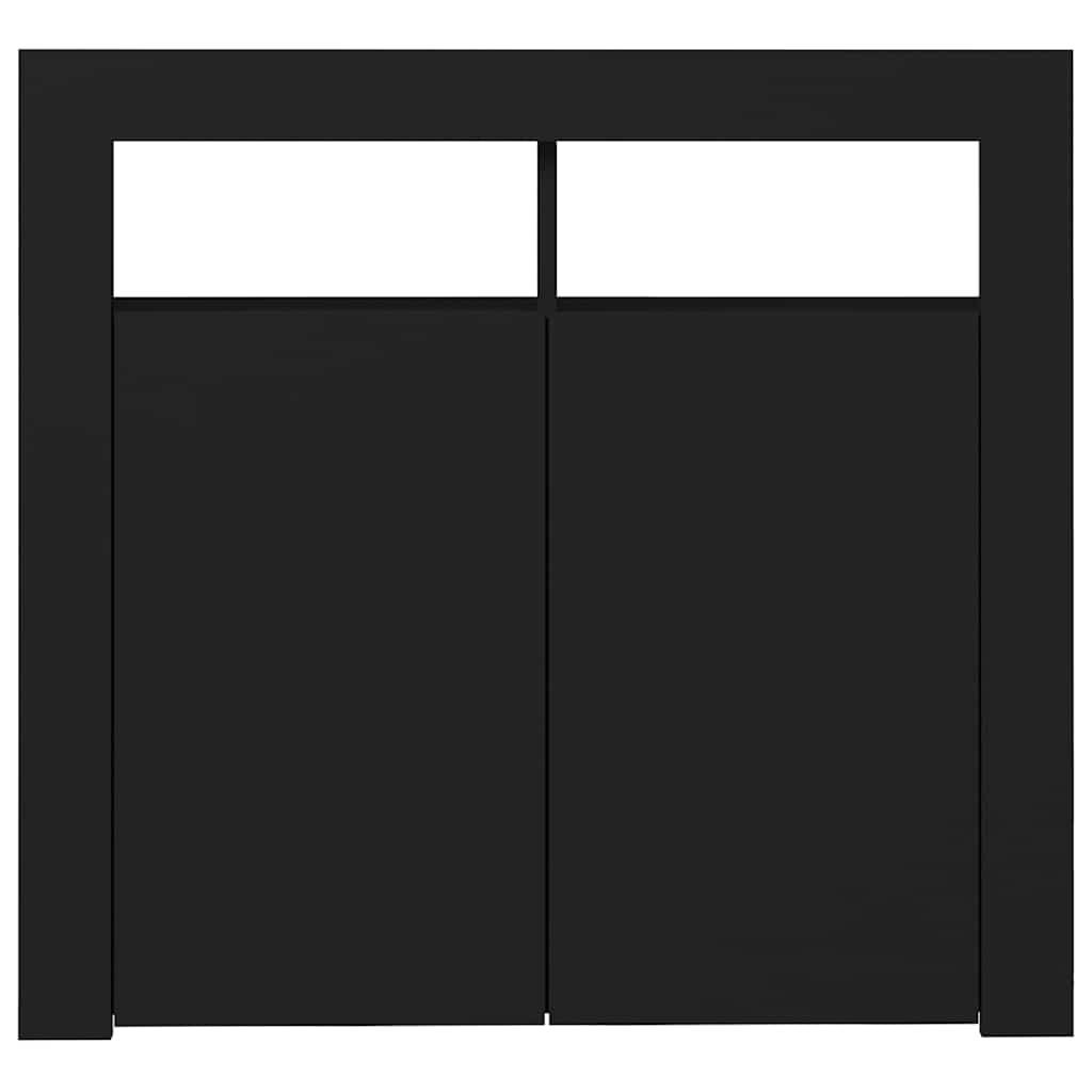 Sideboard with LED Lights Black 80x35x75 cm