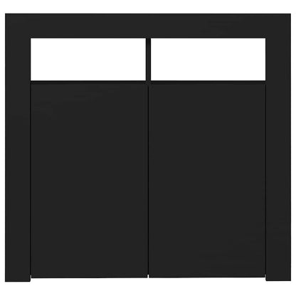 Sideboard with LED Lights Black 80x35x75 cm