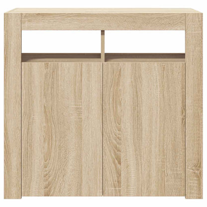 Sideboard with LED Lights Sonoma Oak 80x35x75 cm