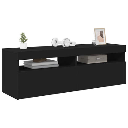 TV Cabinet with LED Lights Black 120x35x40 cm