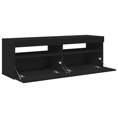 TV Cabinet with LED Lights Black 120x35x40 cm