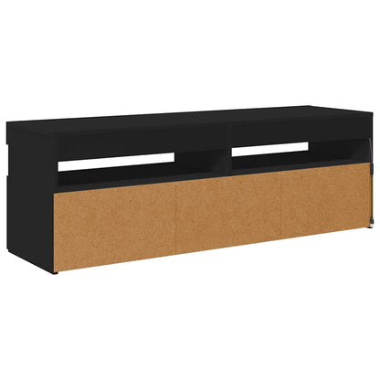 TV Cabinet with LED Lights Black 120x35x40 cm