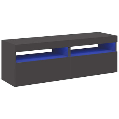 TV Cabinets with LED Lights 2 pcs Grey 60x35x40 cm