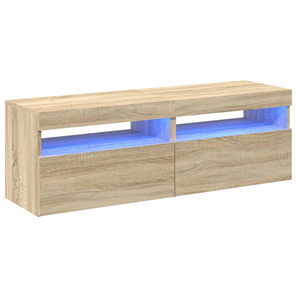 TV Cabinets with LED Lights 2 pcs Sonoma Oak 60x35x40 cm