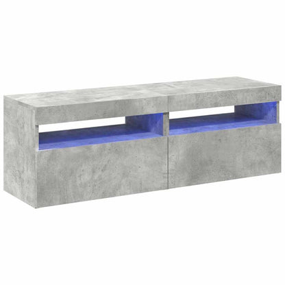 TV Cabinets with LED Lights 2 pcs Concrete Grey 60x35x40 cm