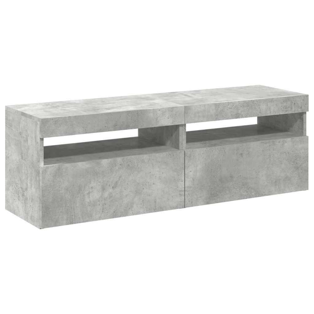TV Cabinets with LED Lights 2 pcs Concrete Grey 60x35x40 cm