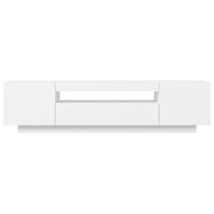 TV Cabinet with LED Lights White 160x35x40 cm