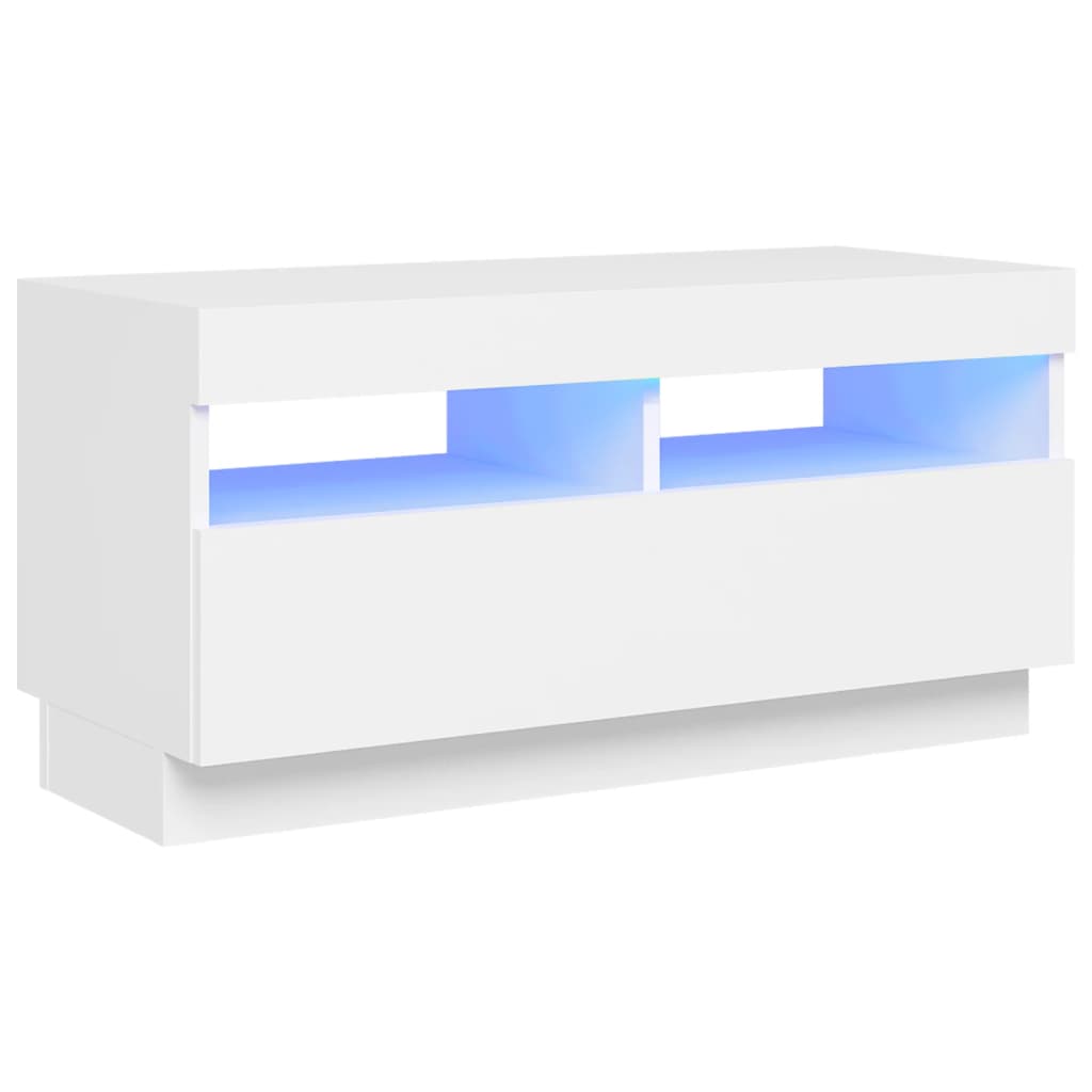 TV Cabinet with LED Lights White 80x35x40 cm