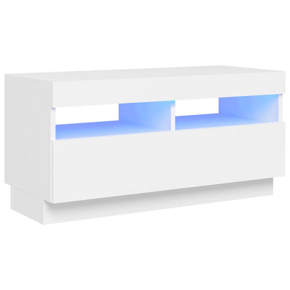 TV Cabinet with LED Lights White 80x35x40 cm
