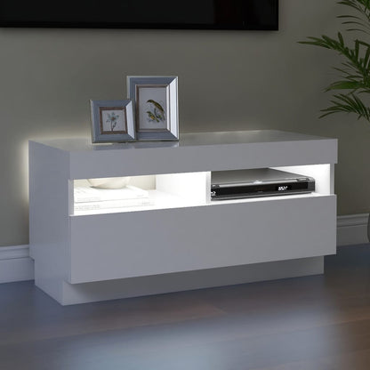 TV Cabinet with LED Lights White 80x35x40 cm