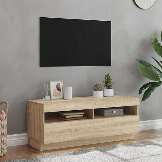 TV Cabinet with LED Lights Sonoma Oak 100x35x40 cm