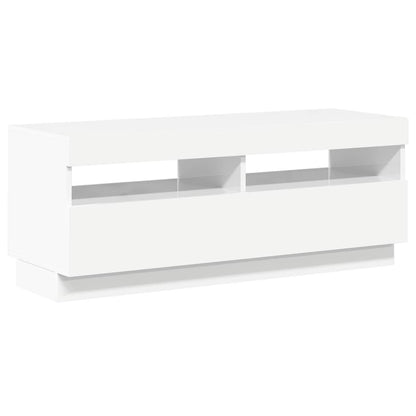 TV Cabinet with LED Lights High Gloss White 100x35x40 cm
