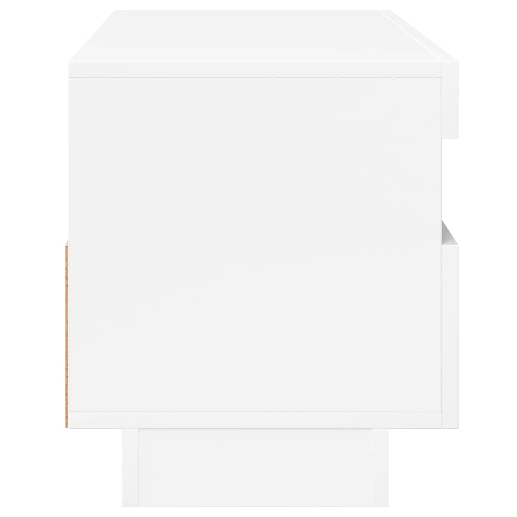 TV Cabinet with LED Lights High Gloss White 100x35x40 cm