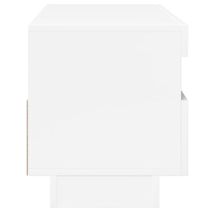 TV Cabinet with LED Lights High Gloss White 100x35x40 cm