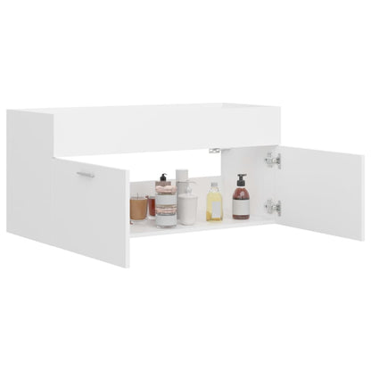 Sink Cabinet White 100x38.5x46 cm Engineered Wood