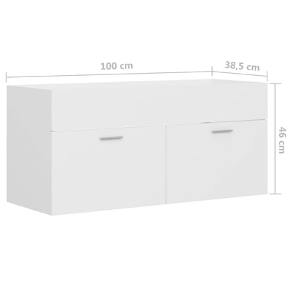 Sink Cabinet White 100x38.5x46 cm Engineered Wood