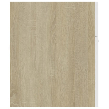 Sink Cabinet White and Sonoma Oak 100x38.5x46 cm Engineered Wood
