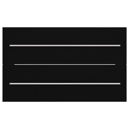 Sink Cabinet Black 80x38.5x48 cm Engineered Wood