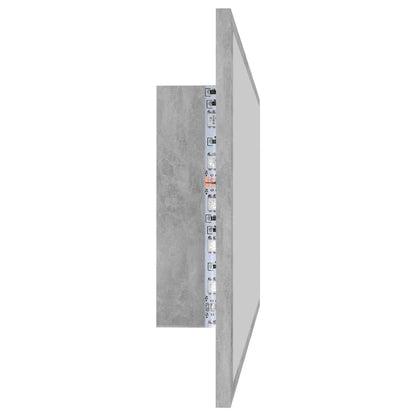 LED Bathroom Mirror Concrete Grey 90x8.5x37 cm Acrylic