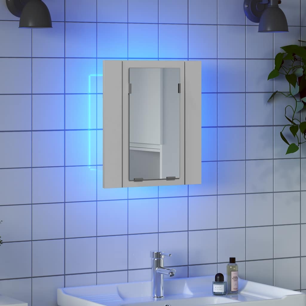 LED Bathroom Mirror Cabinet White 40x12x45 cm Acrylic