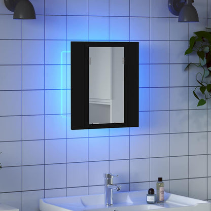 LED Bathroom Mirror Cabinet Black 40x12x45 cm Acrylic