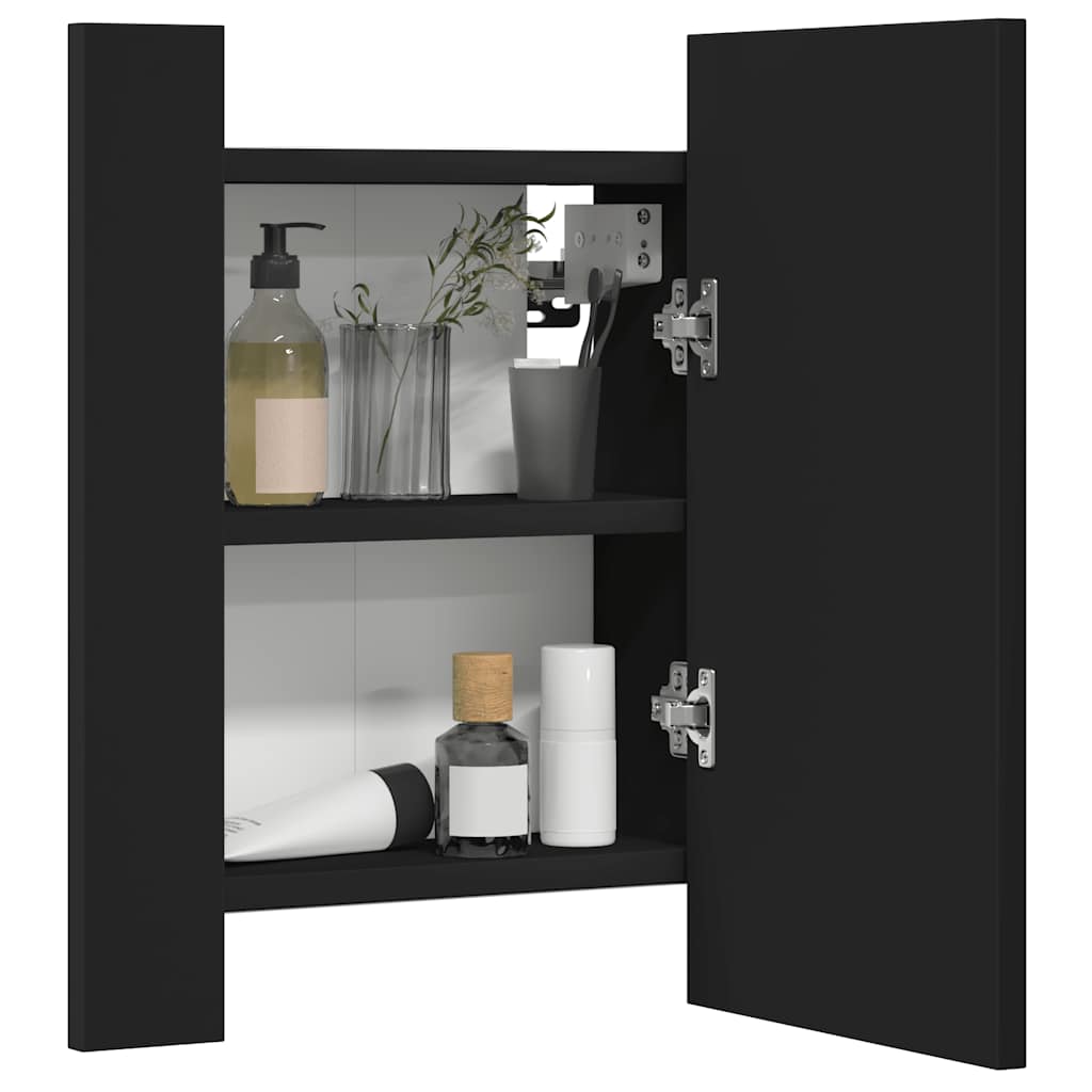 LED Bathroom Mirror Cabinet Black 40x12x45 cm Acrylic