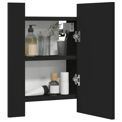 LED Bathroom Mirror Cabinet Black 40x12x45 cm Acrylic