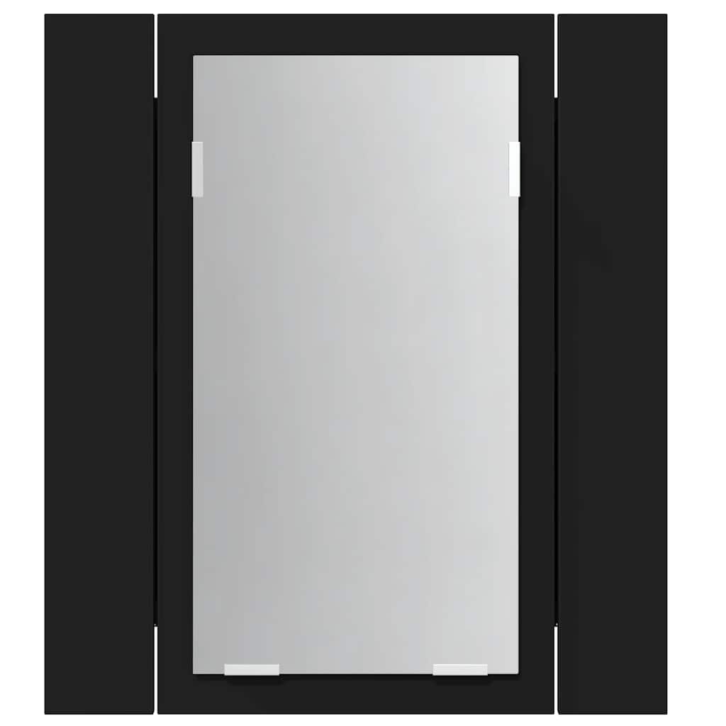 LED Bathroom Mirror Cabinet Black 40x12x45 cm Acrylic
