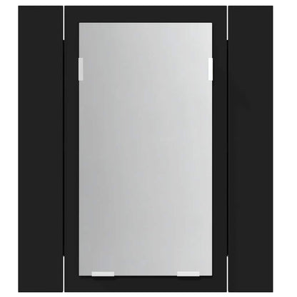 LED Bathroom Mirror Cabinet Black 40x12x45 cm Acrylic