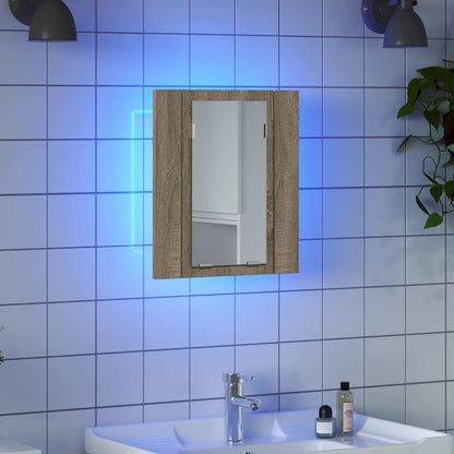 LED Bathroom Mirror Cabinet Sonoma Oak 40x12x45 cm Acrylic