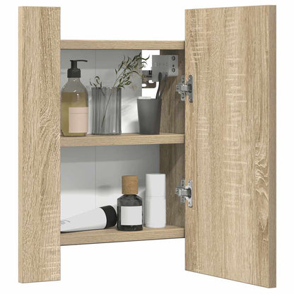 LED Bathroom Mirror Cabinet Sonoma Oak 40x12x45 cm Acrylic