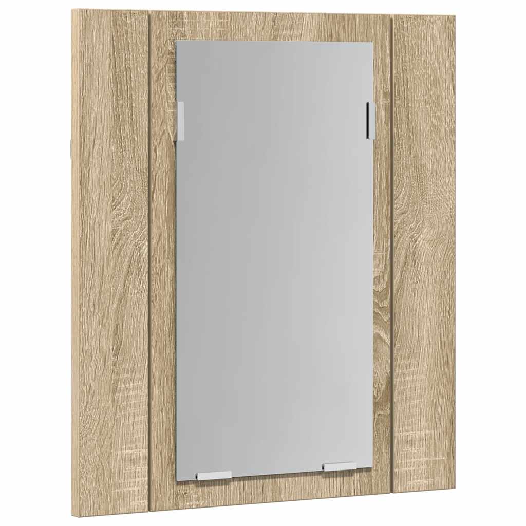 LED Bathroom Mirror Cabinet Sonoma Oak 40x12x45 cm Acrylic
