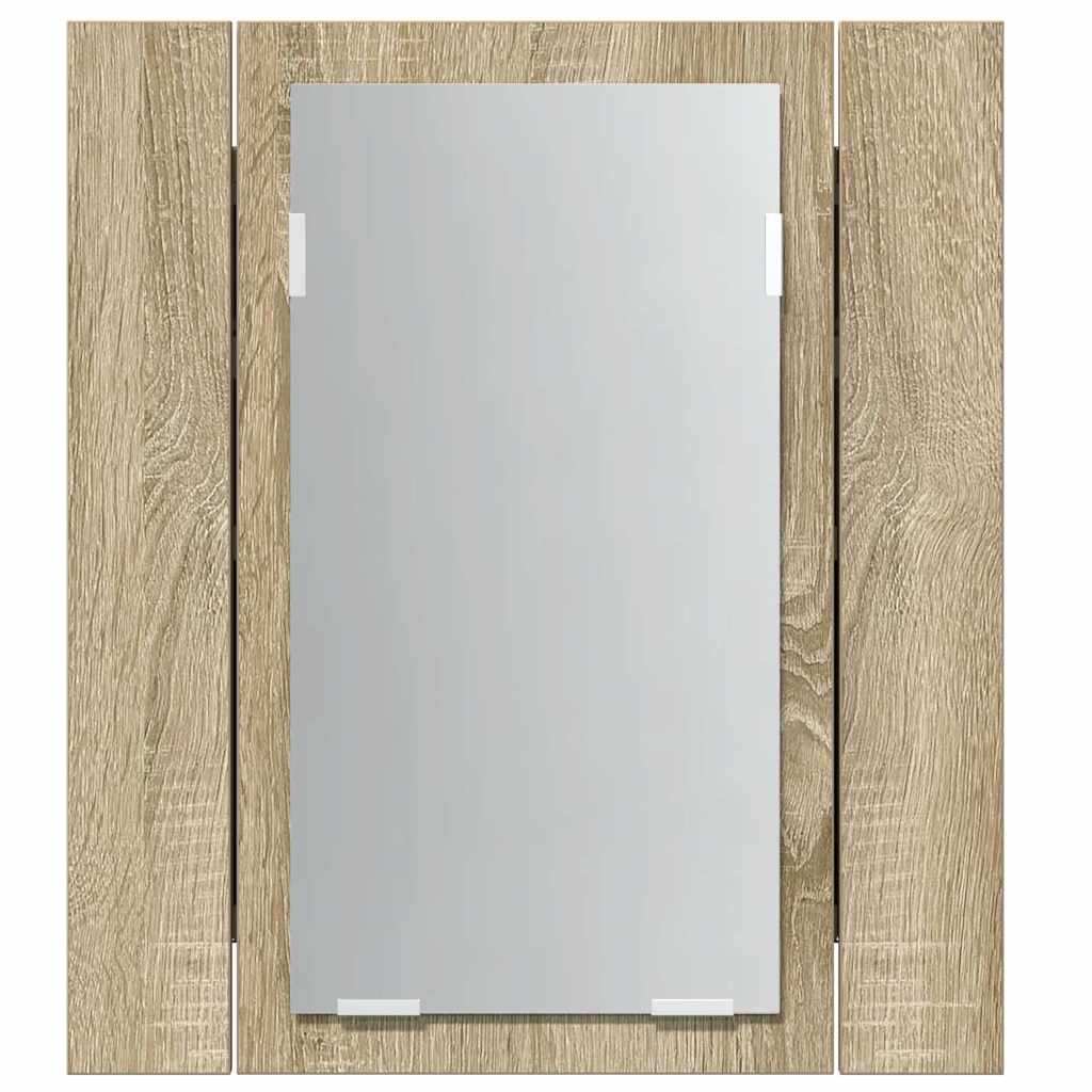 LED Bathroom Mirror Cabinet Sonoma Oak 40x12x45 cm Acrylic