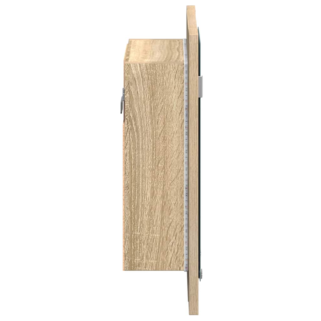 LED Bathroom Mirror Cabinet Sonoma Oak 40x12x45 cm Acrylic