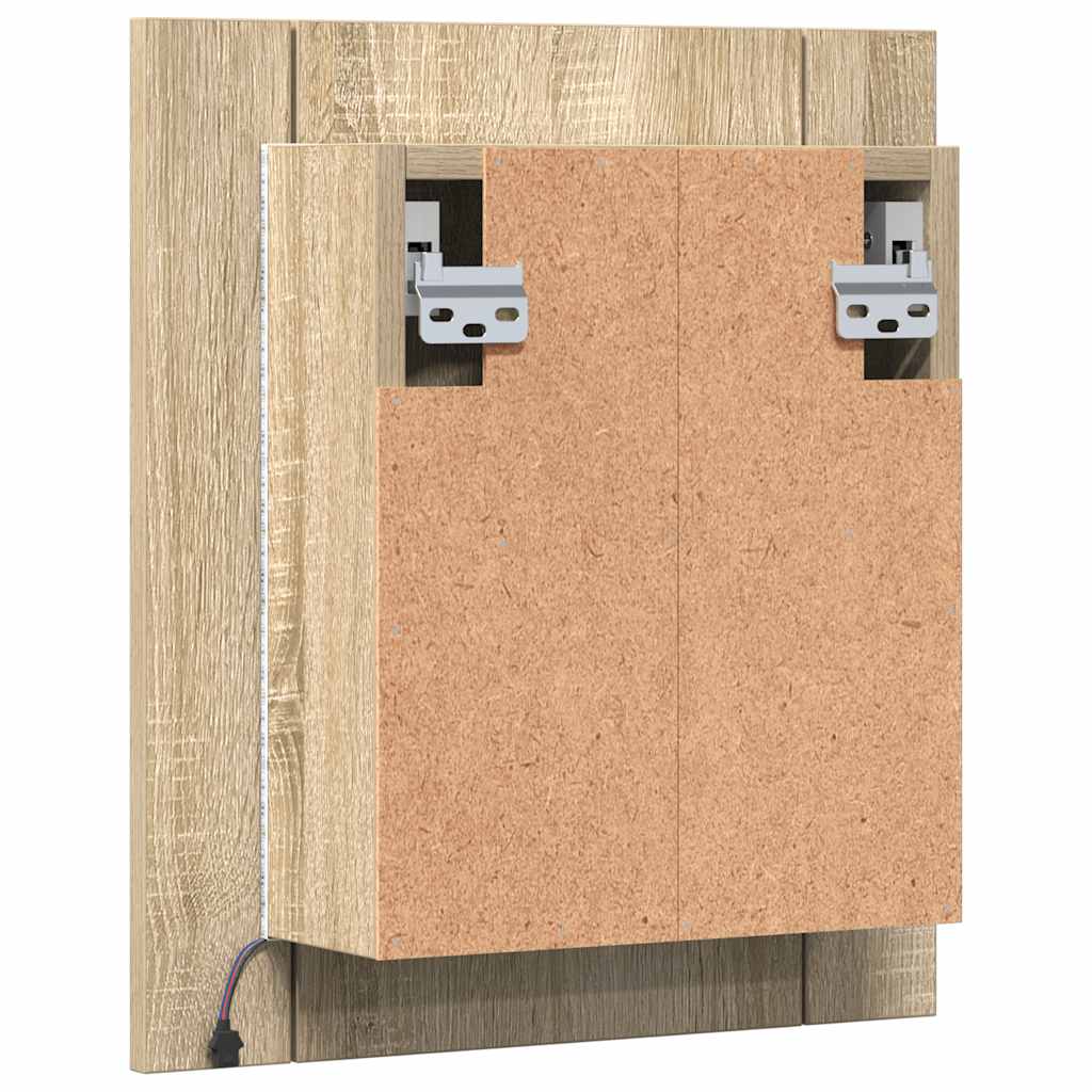 LED Bathroom Mirror Cabinet Sonoma Oak 40x12x45 cm Acrylic