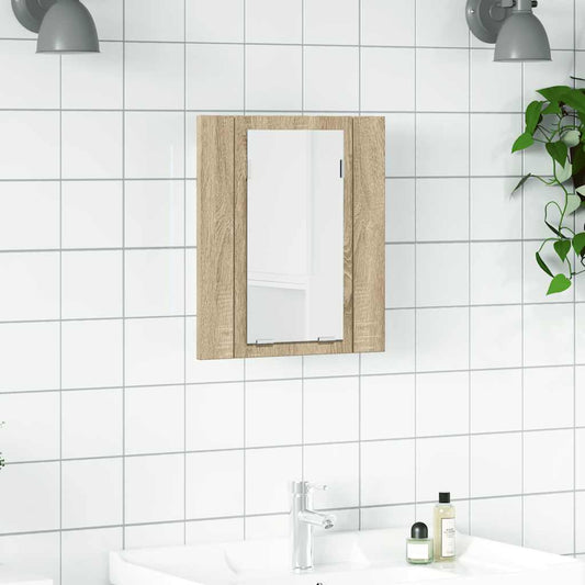 LED Bathroom Mirror Cabinet Sonoma Oak 40x12x45 cm Acrylic