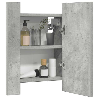 LED Bathroom Mirror Cabinet Concrete Grey 40x12x45 cm Acrylic