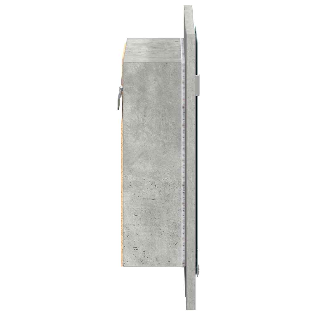 LED Bathroom Mirror Cabinet Concrete Grey 40x12x45 cm Acrylic