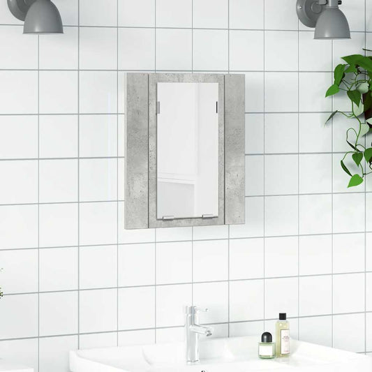 LED Bathroom Mirror Cabinet Concrete Grey 40x12x45 cm Acrylic