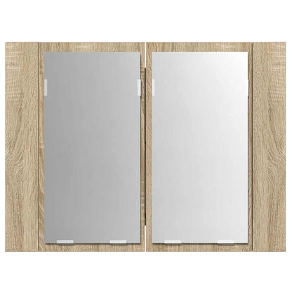 LED Bathroom Mirror Cabinet Sonoma Oak 60x12x45 cm Acrylic