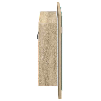 LED Bathroom Mirror Cabinet Sonoma Oak 60x12x45 cm Acrylic