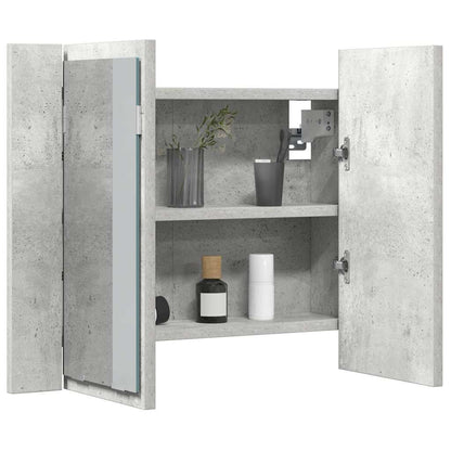 LED Bathroom Mirror Cabinet Concrete Grey 60x12x45 cm Acrylic