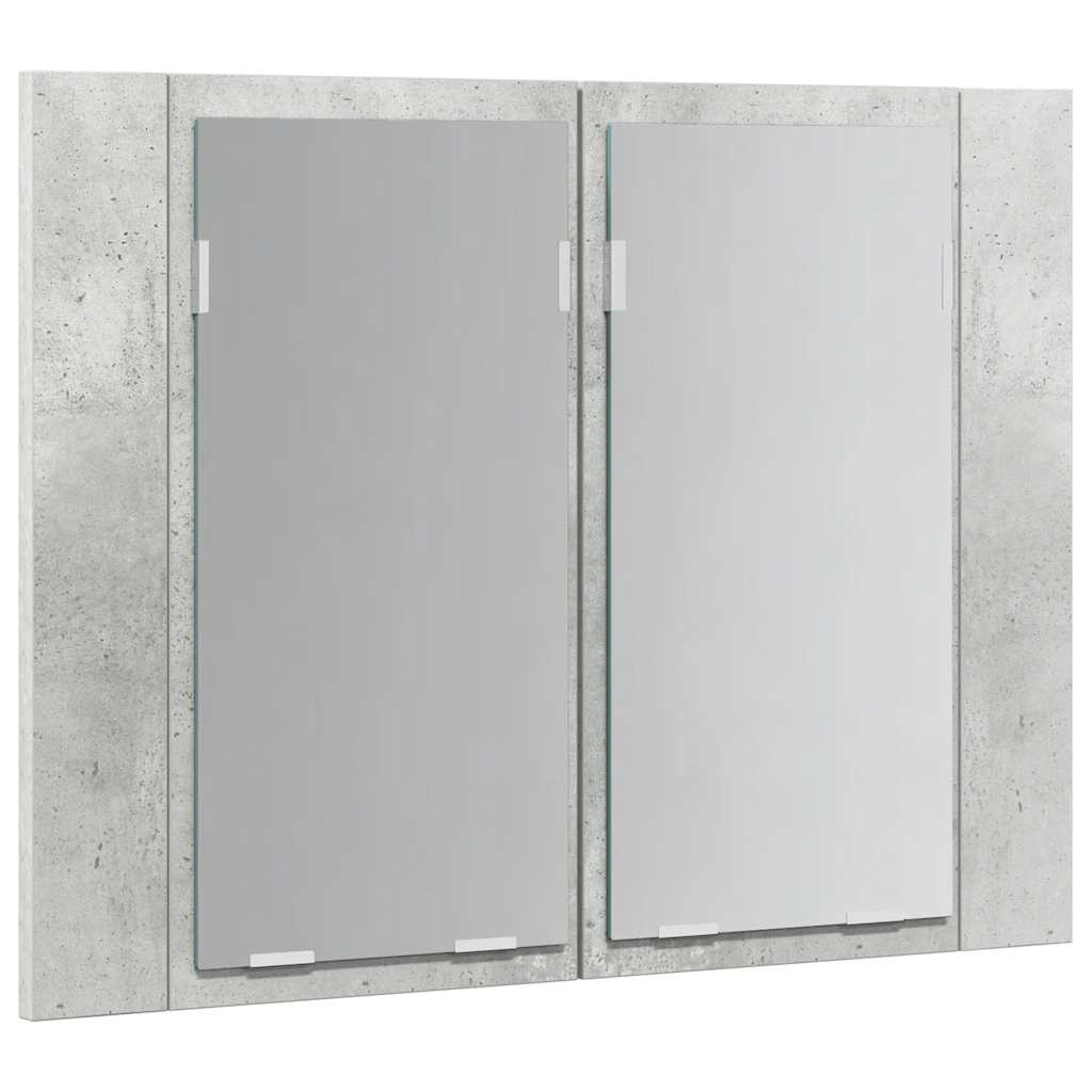 LED Bathroom Mirror Cabinet Concrete Grey 60x12x45 cm Acrylic
