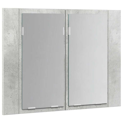 LED Bathroom Mirror Cabinet Concrete Grey 60x12x45 cm Acrylic