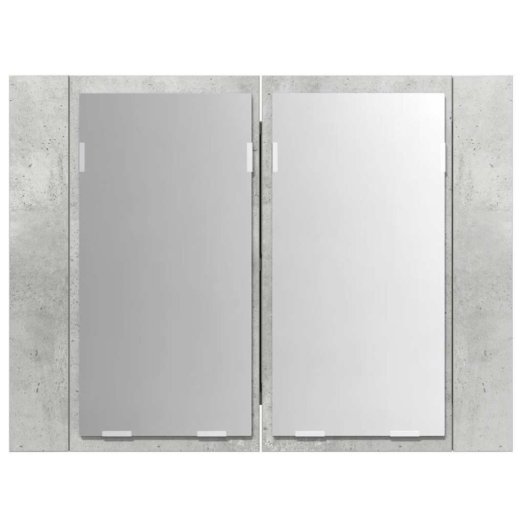 LED Bathroom Mirror Cabinet Concrete Grey 60x12x45 cm Acrylic