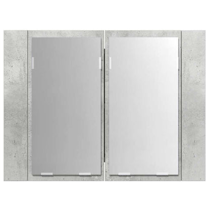 LED Bathroom Mirror Cabinet Concrete Grey 60x12x45 cm Acrylic