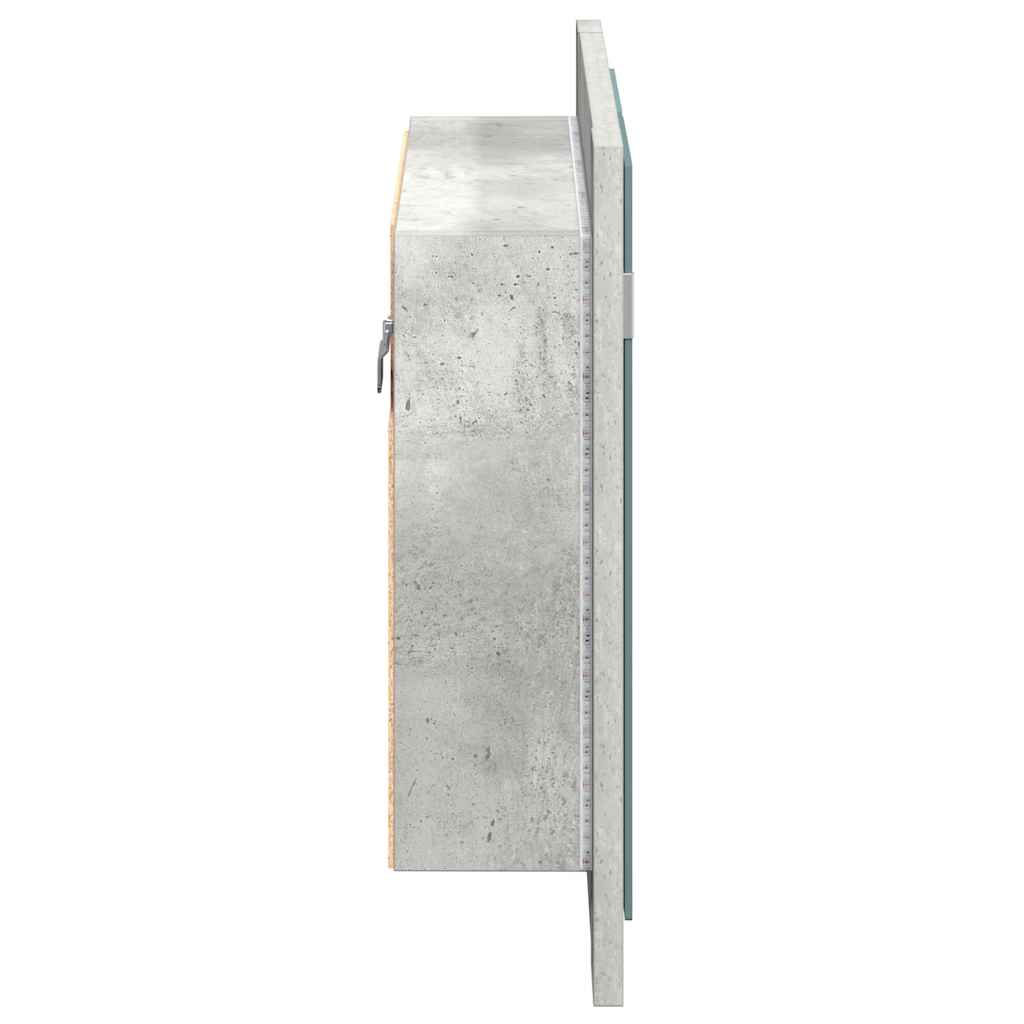 LED Bathroom Mirror Cabinet Concrete Grey 60x12x45 cm Acrylic