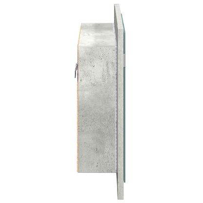 LED Bathroom Mirror Cabinet Concrete Grey 60x12x45 cm Acrylic