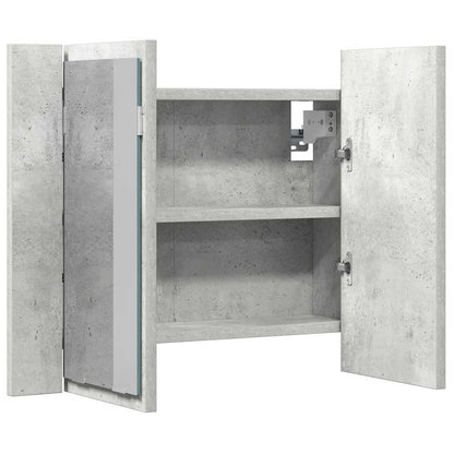 LED Bathroom Mirror Cabinet Concrete Grey 60x12x45 cm Acrylic