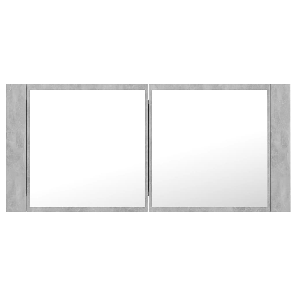 LED Bathroom Mirror Cabinet Concrete Grey 100x12x45 cm Acrylic